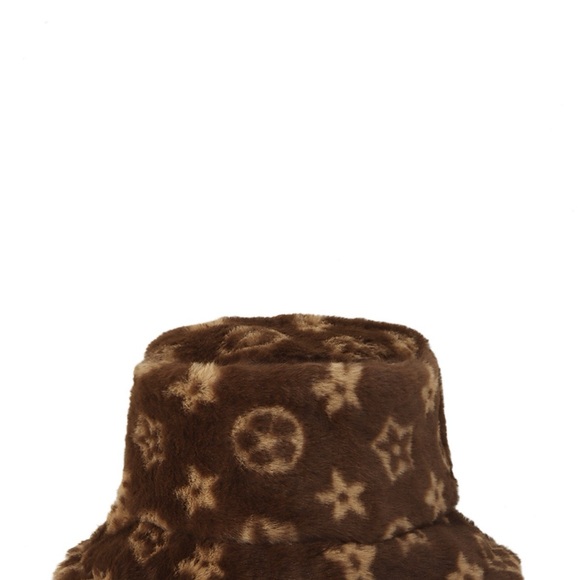 Geometric Pattern Fur Bucket Hat - Picture 2 of 5